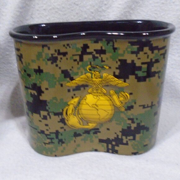 USMC Marine Corps MARPAT Woodland Digital Camo Ceramic Canteen Coffee Cup Mug - Picture 1 of 3